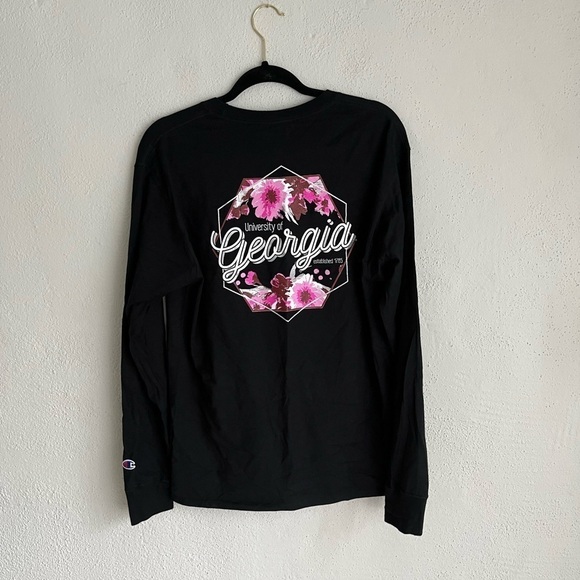 Champion Woman Black NCAA Georgia University Long Sleeve T-Shirt M - Picture 2 of 7